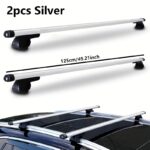 2pcs Heavy-Duty Aluminum Alloy Roof Rack with Locking Bars, Adjustable Height and Width, Aerodynamic Design, 125cm/49.29in Length, Easy Snap Installation, Suv - Compatible With Kayaks, Snowboards, Luggage, Boats & Cargo - Integrated Roof Cargo Syste - Image 3