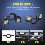 Car LED Light Set with Hook Mounting Brackets 10.16cm 3-Row – Lamp Kit (Battery Not Included) - Image 3