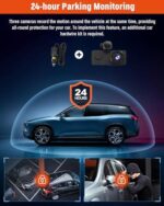 3 Channel Dash Cam,4K+1080P Dash Cam Front and Rear Inside, Dash Camera for Cars, Triple Car Camera with 32GB Card,Built-in G-Sensor - Image 5