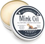 All-Natural Leather Cream, Leather Conditioner Cleaner, 3.52 Oz Mink Oil Kit With Sponge, Waterproof Soften Brighten Restore Car Interior Shoe Boot, Saddle, Jacket, Purse, Glove, Vinyl