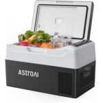 AstroAI 12 Volt Car Refrigerator, 12V Portable Freezer Camping Fridge Cooler (-4℉~68℉) with 12/24V DC & 110V AC for Car, RV, Truck, Van, Boat for Camping, Travel, Fishing Outdoor