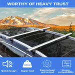 2pcs Heavy-Duty Aluminum Alloy Roof Rack with Locking Bars, Adjustable Height and Width, Aerodynamic Design, 125cm/49.29in Length, Easy Snap Installation, Suv - Compatible With Kayaks, Snowboards, Luggage, Boats & Cargo - Integrated Roof Cargo Syste - Image 8