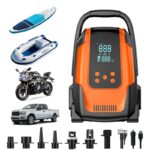 150 PSI Portable Heavy-Duty Dual Pump Air Compressor with Digital Display, Advanced Multi-Functional Inflator for Cars, Trucks, Boats, RVs, and Sports Equipment, Featuring Rapid Inflation, Low Noise Operation, and Durable Design for Professional and Personal Use