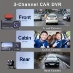 BCUOZ 3-Lens Car Dashcam with 1080P Front & 480P Interior/Rear Cameras – Night Vision, Loop Recording, Parking Monitor, IR Night Vision, Video Recorder, Car DVR Accessories (32 GB Memory Card Included) - Image 5